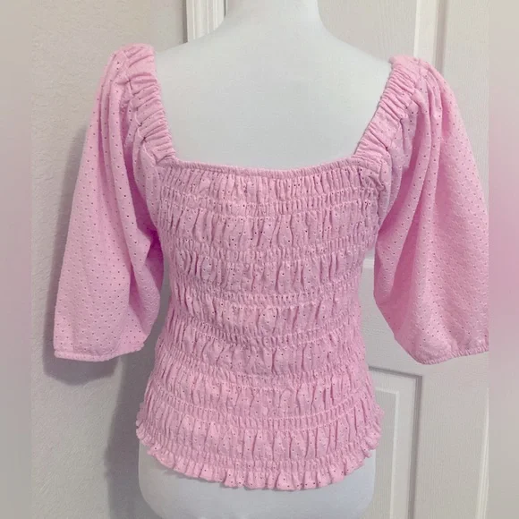 BB Dakota Steve Madden Pink Tulle Blouse size L - Picture 4 of 6